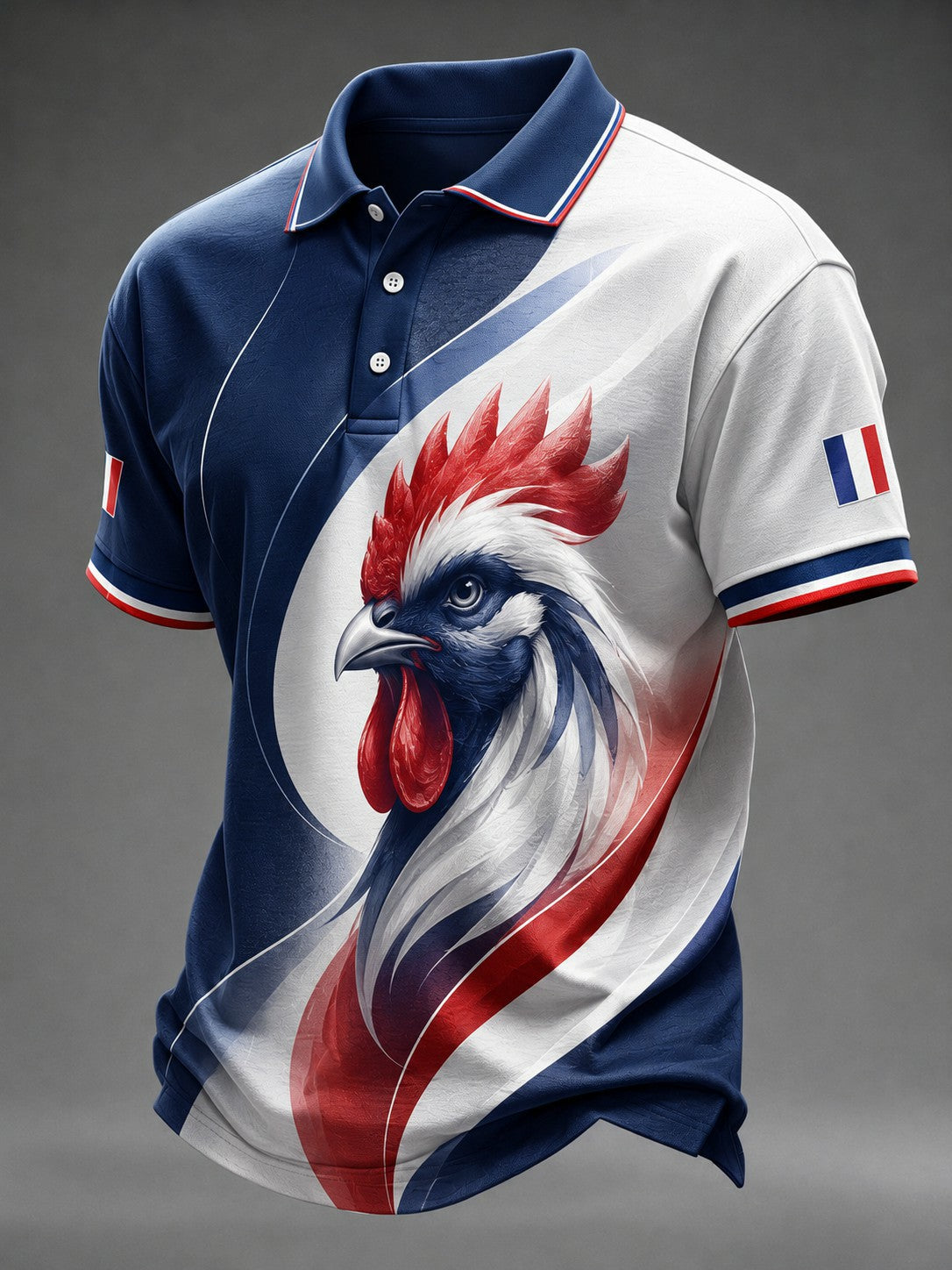 Chemise pour homme à imprimé coq gaulois français