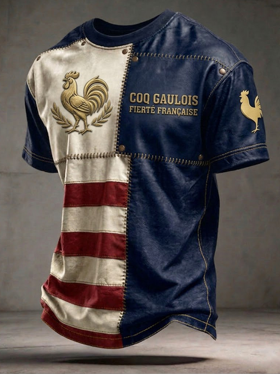 T-shirt à manches courtes pour homme France Coq Gaulois