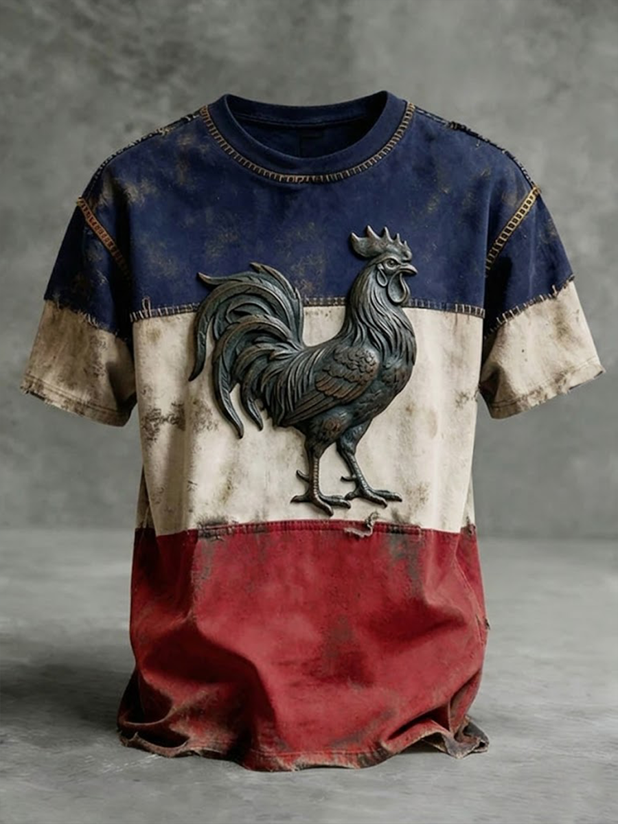 T-shirt à manches courtes France Coq Gaulois pour homme