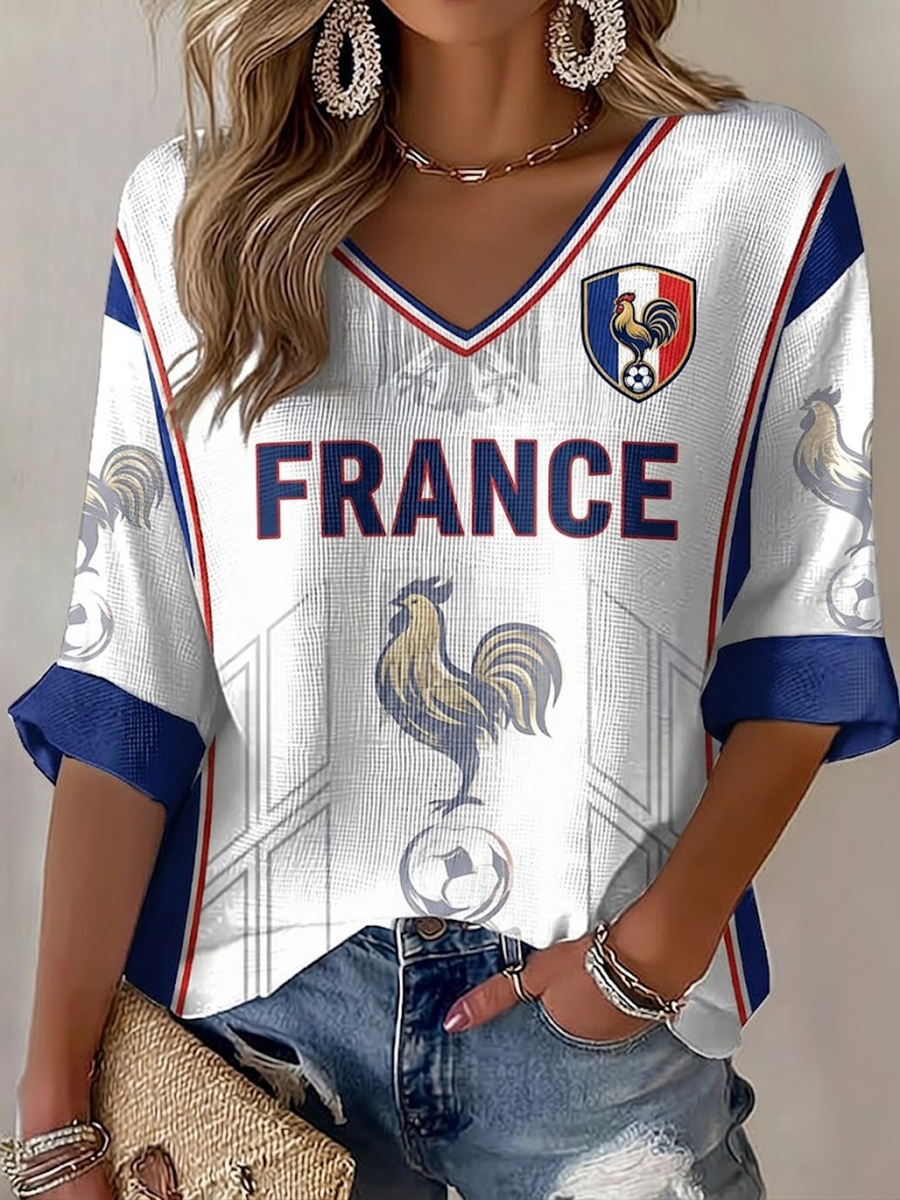 T-shirt France Football Waffle Femme