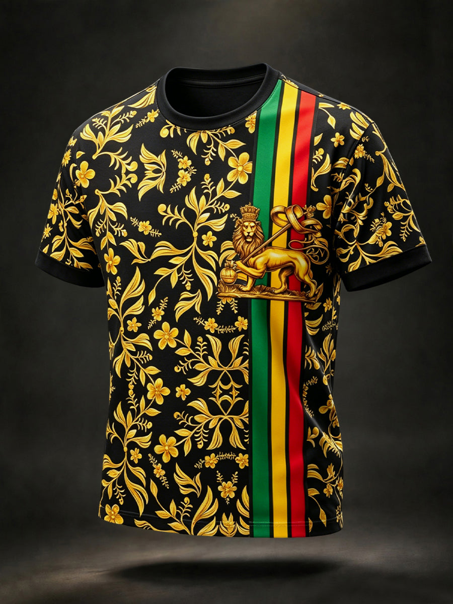 T-shirt décontracté à motifs de fan de reggae rétro