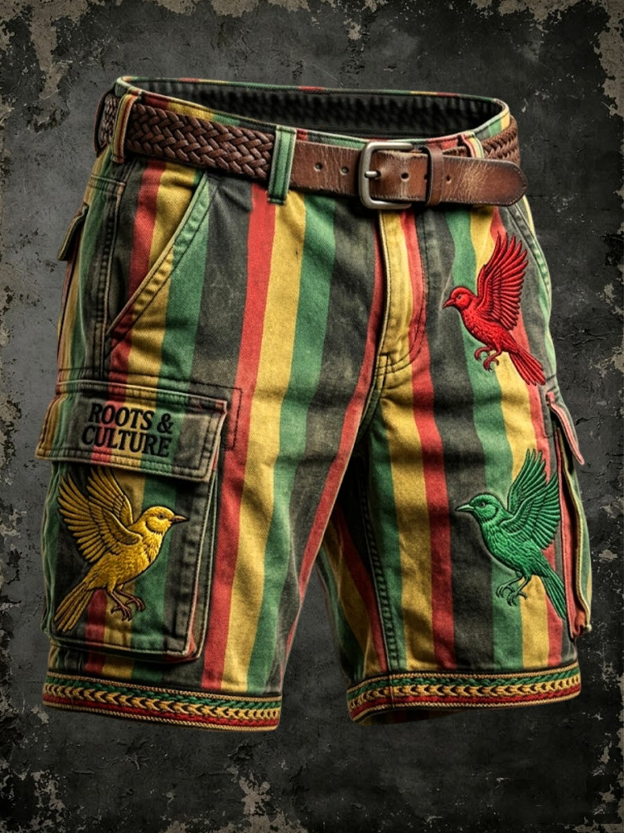 Shorts de travail décontractés Retro Reggae pour homme