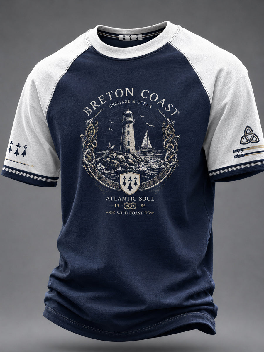 T-shirt décontracté à manches courtes pour homme, imprimé celtique de Bretagne, France