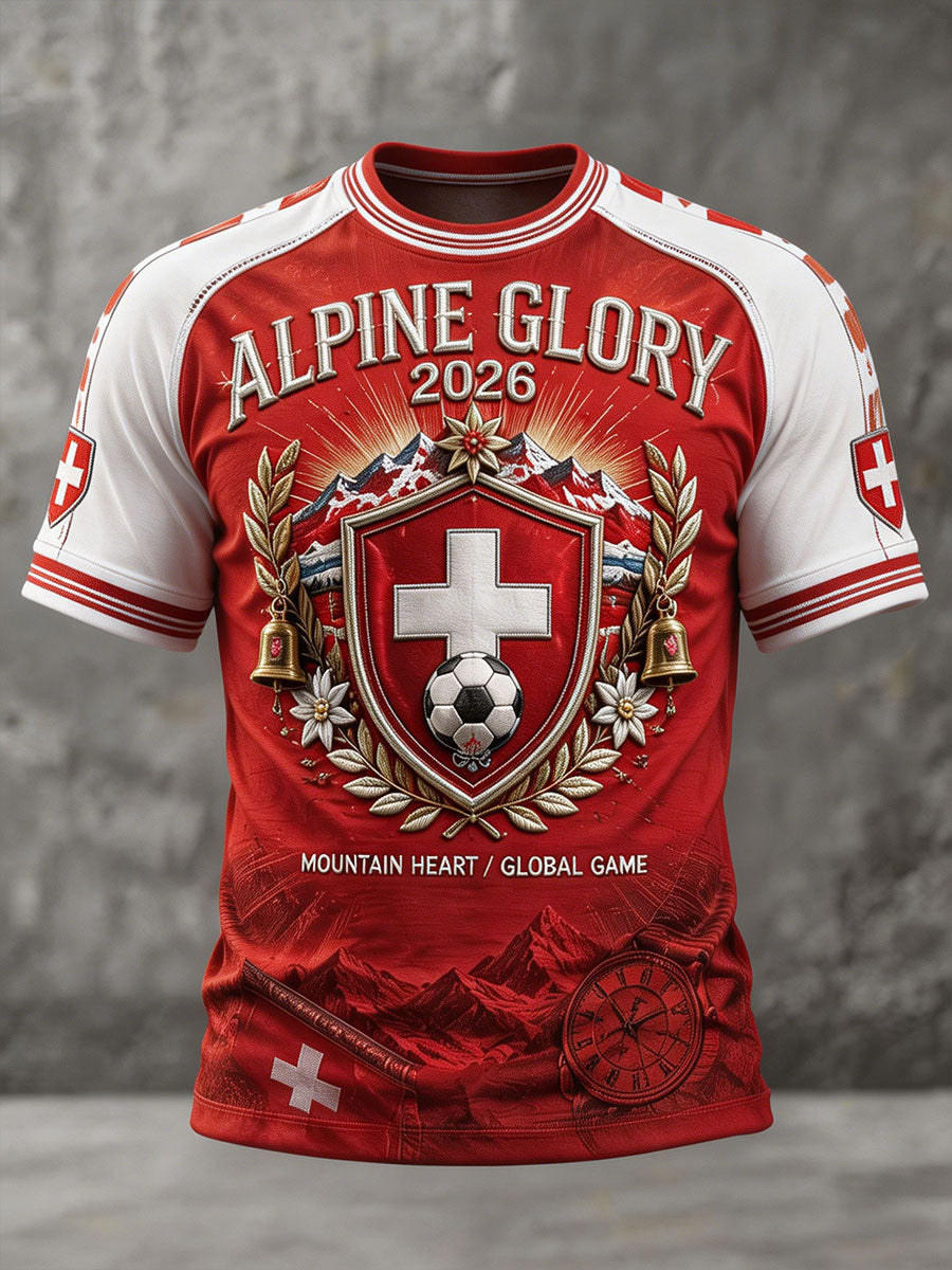T-shirt pour homme Swiss Football Lover Art Imprimé