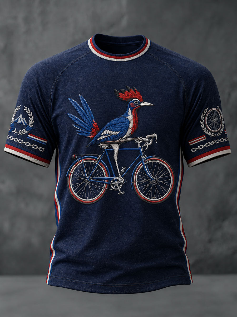 T-shirt à manches courtes pour la course cycliste masculine