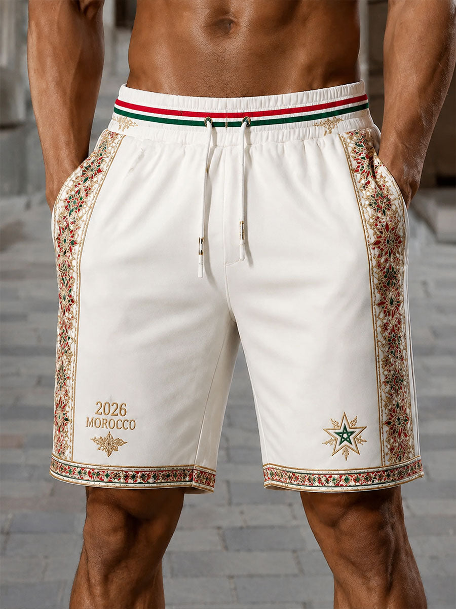 Shorts unisexe de football Maroc 2026 pour hommes