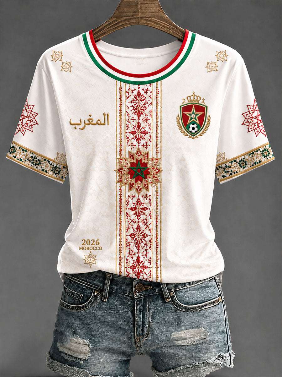 T-shirts de football 2026 pour femmes, Maroc