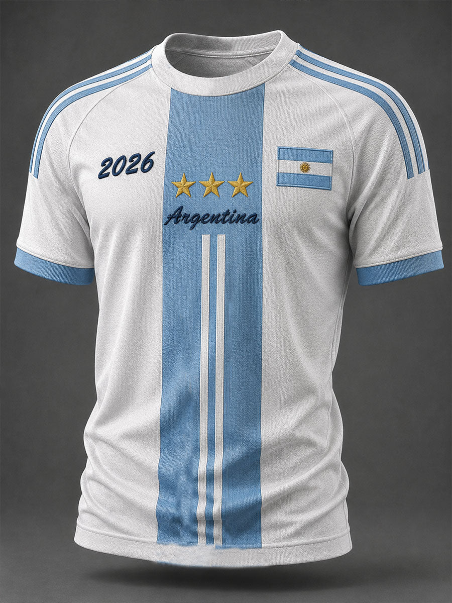 T-shirt à manches courtes de football pour hommes, modèle Argentine