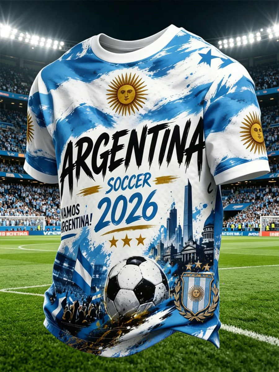 T-shirt à manches courtes de football pour hommes, modèle Argentine