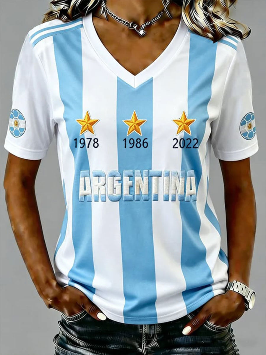 T-shirt Argentina Football à manches courtes pour femmes