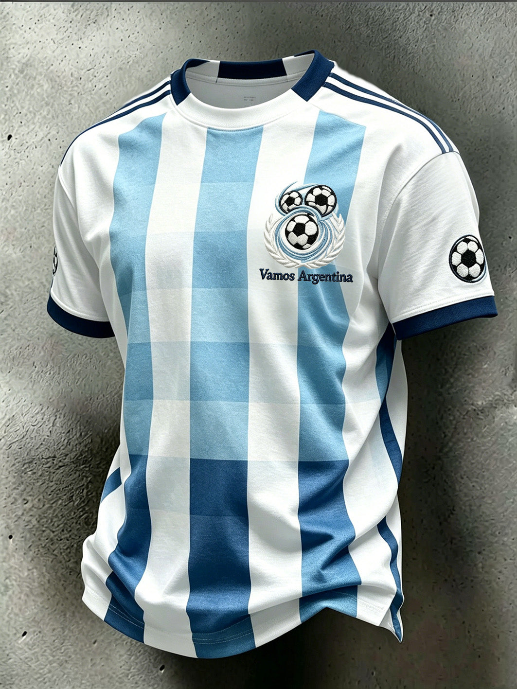 T-shirt décontracté à manches courtes pour les supporters de l’équipe de football masculine populaire