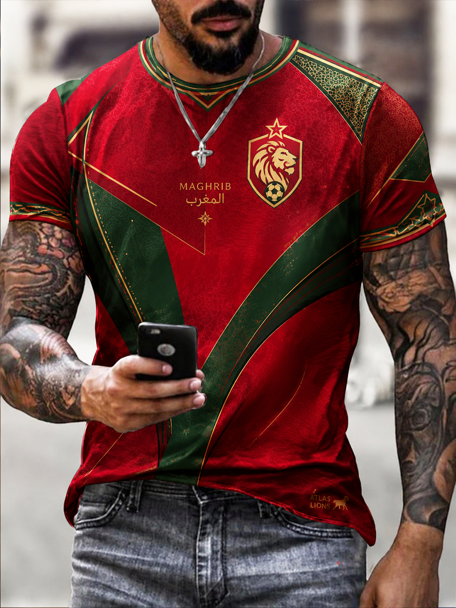 T-shirt manches courtes imprimé Maroc pour homme
