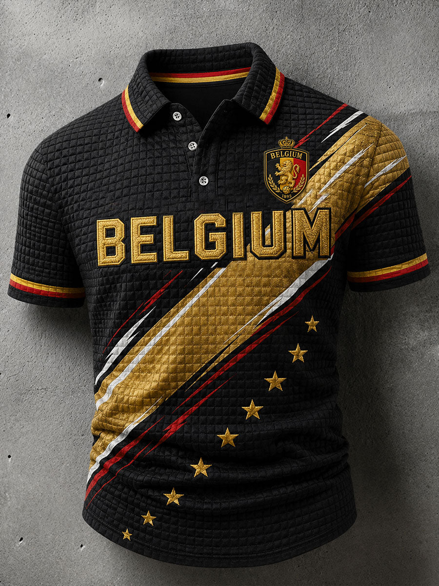 Chemise Belgium Football Waffle Grid pour homme
