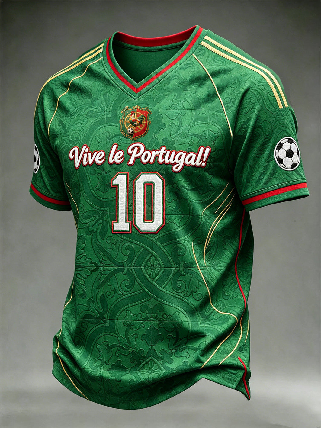 T-shirt de sport décontracté à imprimé végétal pour homme, style football
