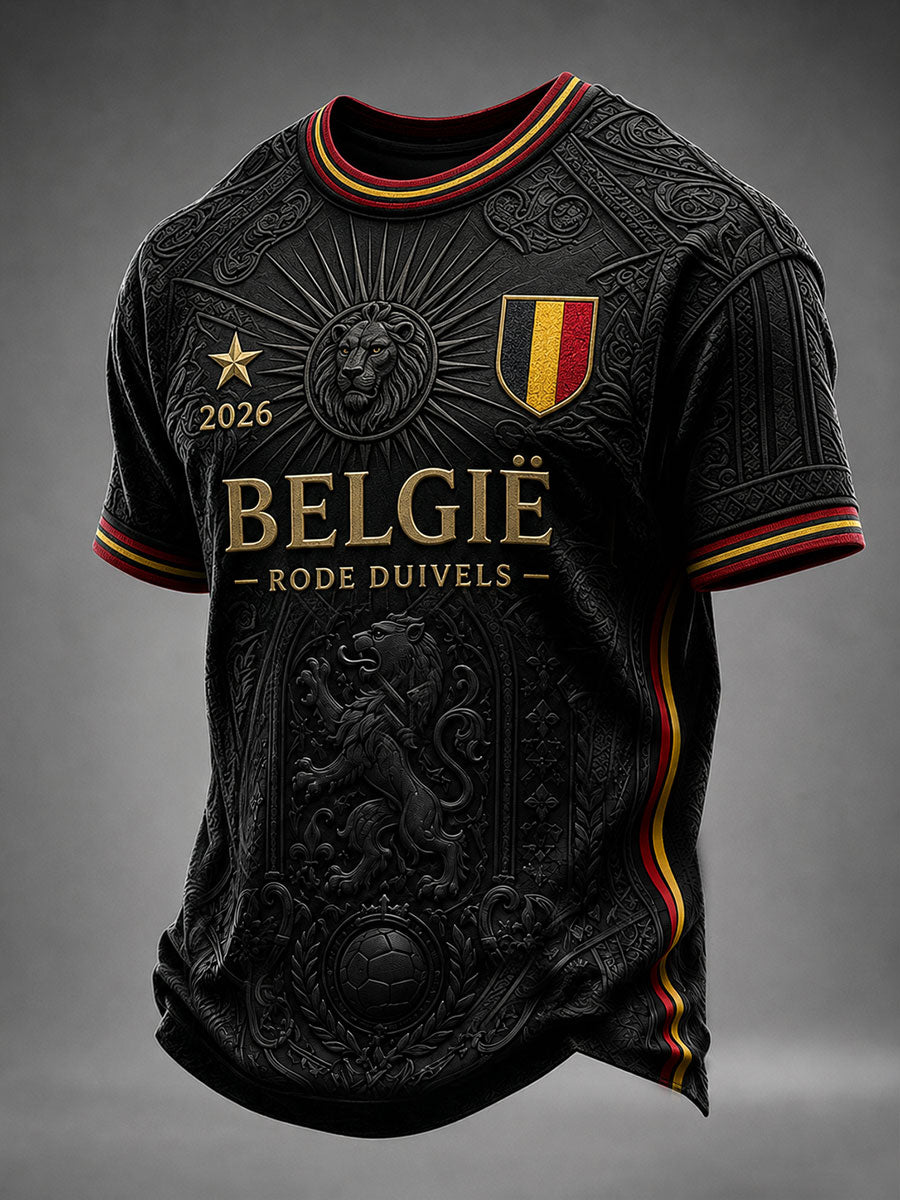 T-shirt à manches courtes de football pour hommes, Belgique