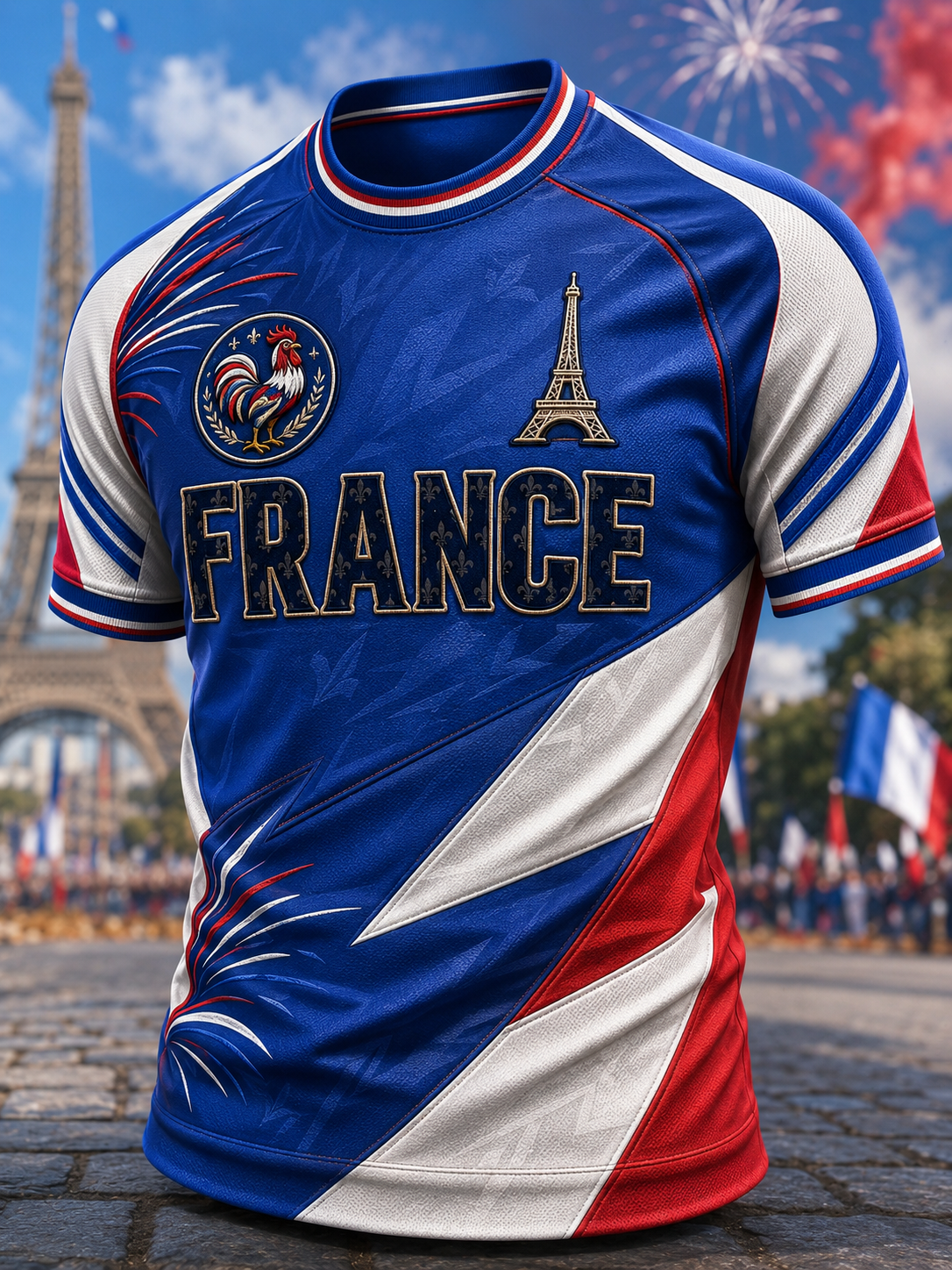 T-shirt manches courtes pour hommes de la fête nationale française