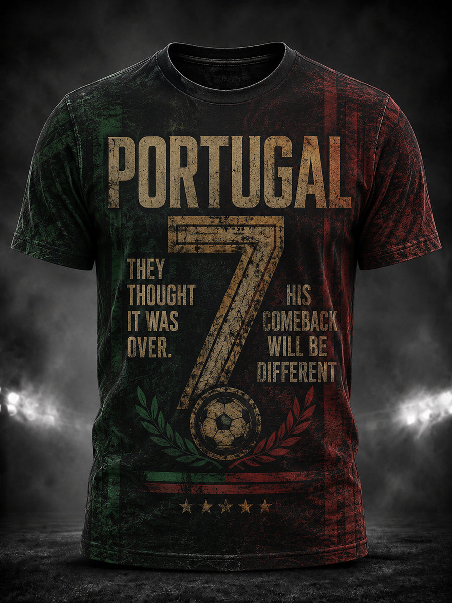 T-shirt graphique de légende du football portugais pour hommes