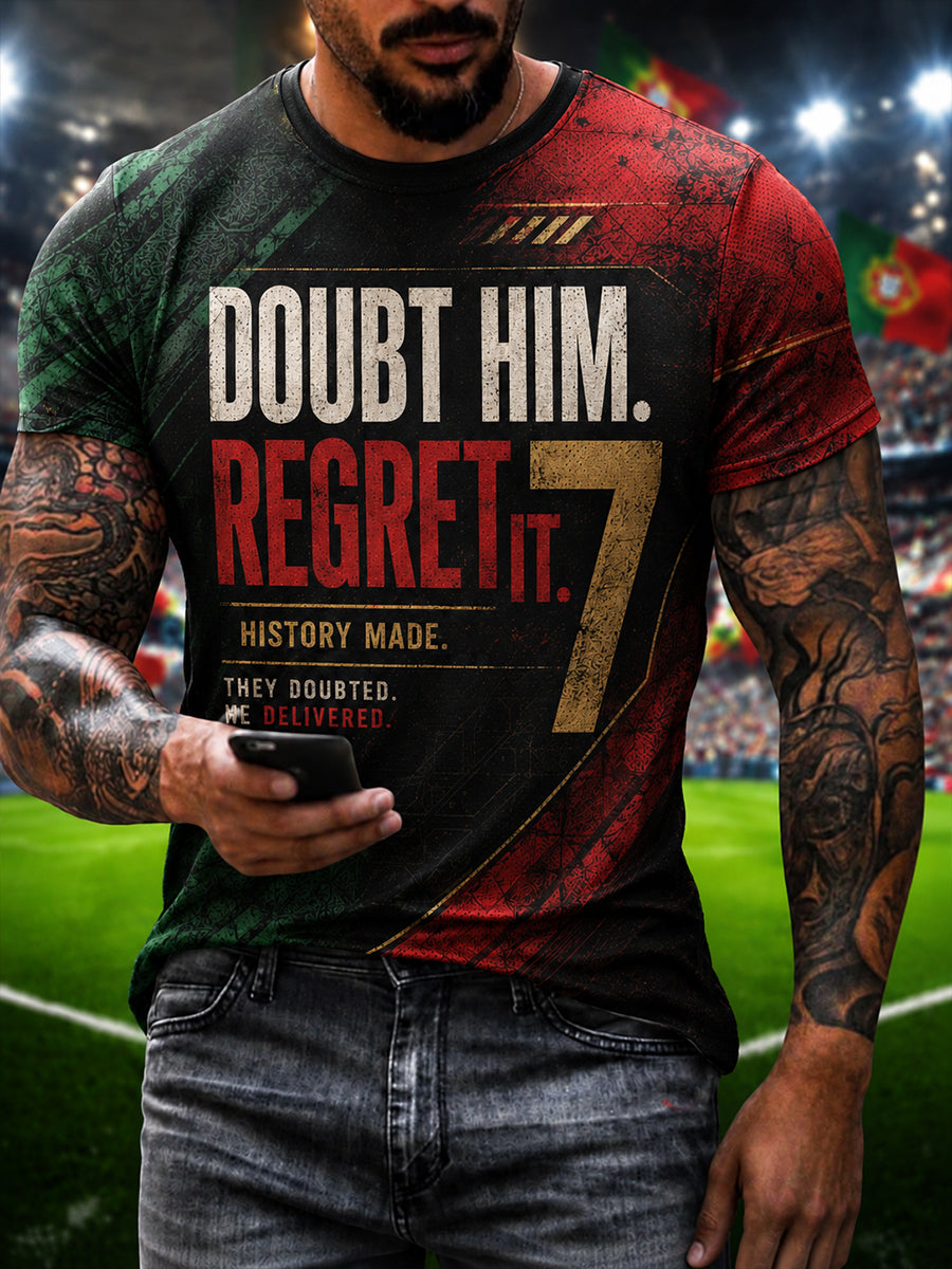 T-shirt graphique de légende du football portugais pour hommes