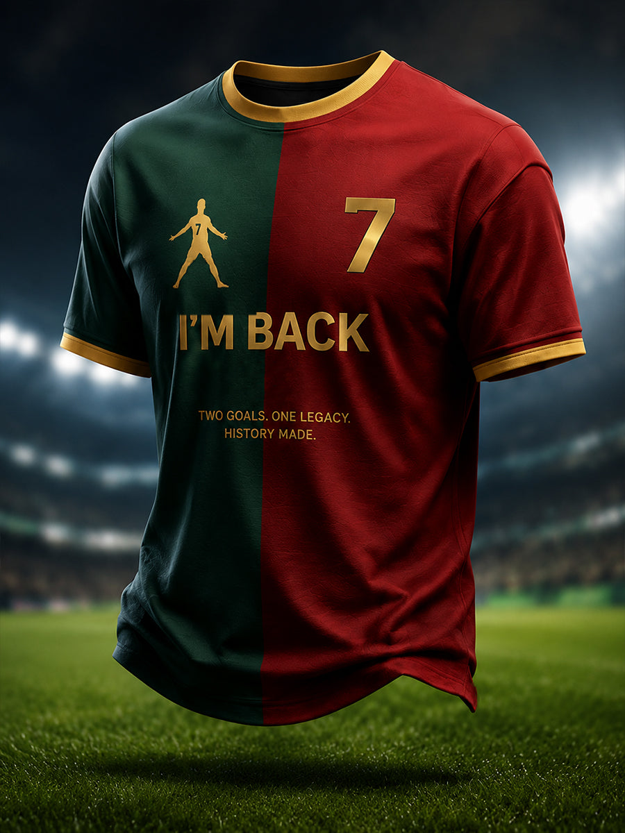 T-shirt graphique de légende du football portugais pour hommes