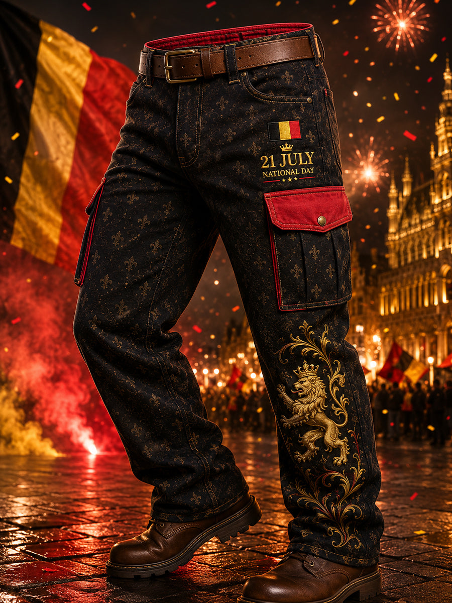 Pantalon cargo long sur le thème de la fête nationale des hommes