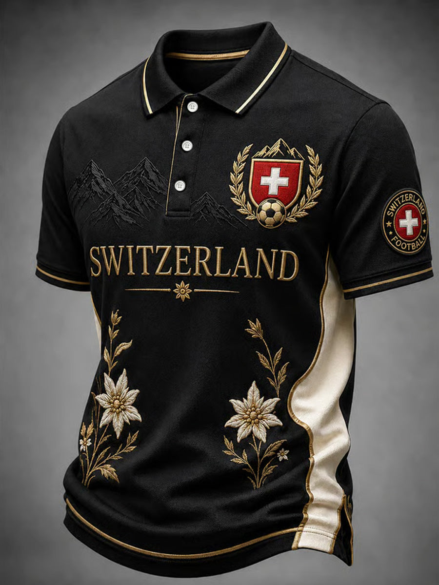Polo Swiss Football Lover Art Print pour homme