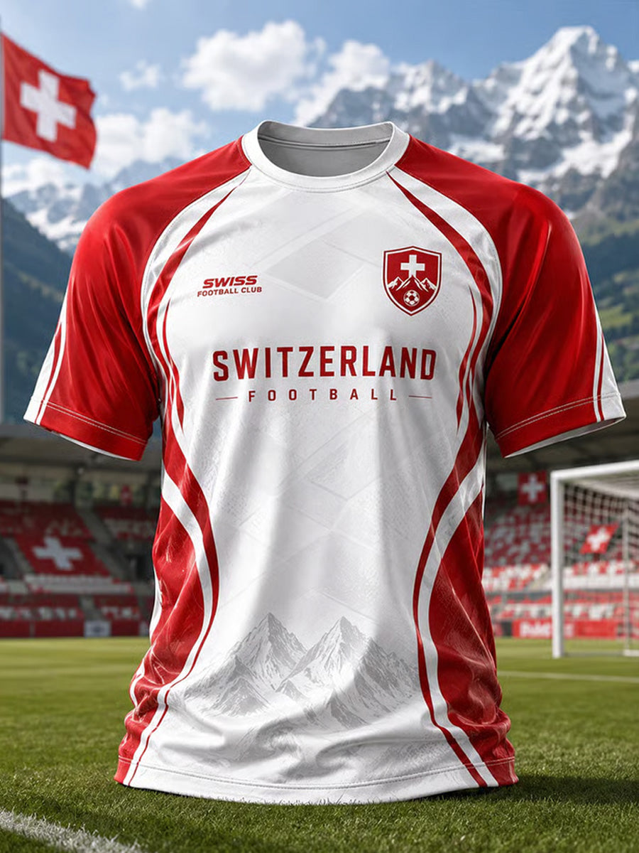 Swiss Football Lover Art Print Tee Homme