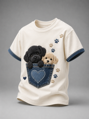 Interesting Animals Print Short Sleeve T-Shirt
