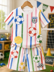 Children's Sports Style Short-Sleeve Shirt Set