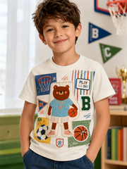 Children's Sports Style Print Short Sleeve T-Shirt