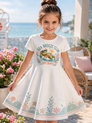 Children's Fun Animals Art Print Casual Dress