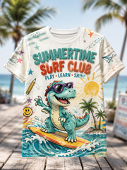Children's Fun Animals Print Short Sleeve T-Shirt