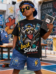 Children's School Entrance Season Short-Sleeve Shirt Set