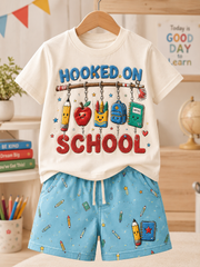 Back-To-School Season Short-Sleeve Shirt Set