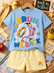 Back-To-School Season Short-Sleeve Shirt Set
