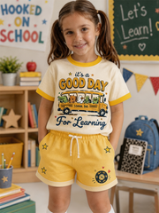 Back-To-School Season Short-Sleeve Shirt Set