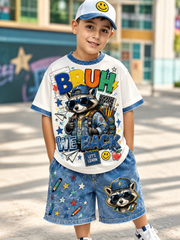 Back-To-School Season Short-Sleeve Shirt Set
