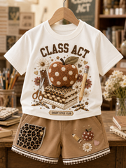 Back-To-School Season Short-Sleeve Shirt Set