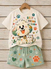 Children's Animals Short-Sleeve Shirt Set