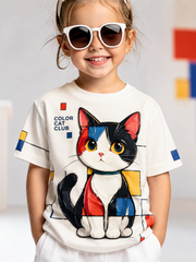 Children's Animals Print Short Sleeve T-Shirt