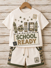 Back-To-School Season Short-Sleeve Shirt Set