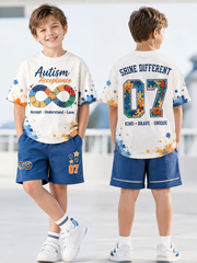 Children Autistic Disorder Short-Sleeve Shirt Set