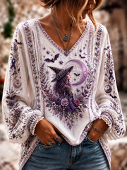 Camicia in cotone e lino per la sensibilizzazione sull’Alzheimer femminile