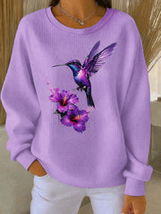 Felpa casual donna viola stampa artistica