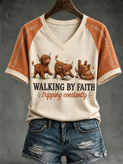 T-shirt donna WalkingG By Faith Tripping Constantly