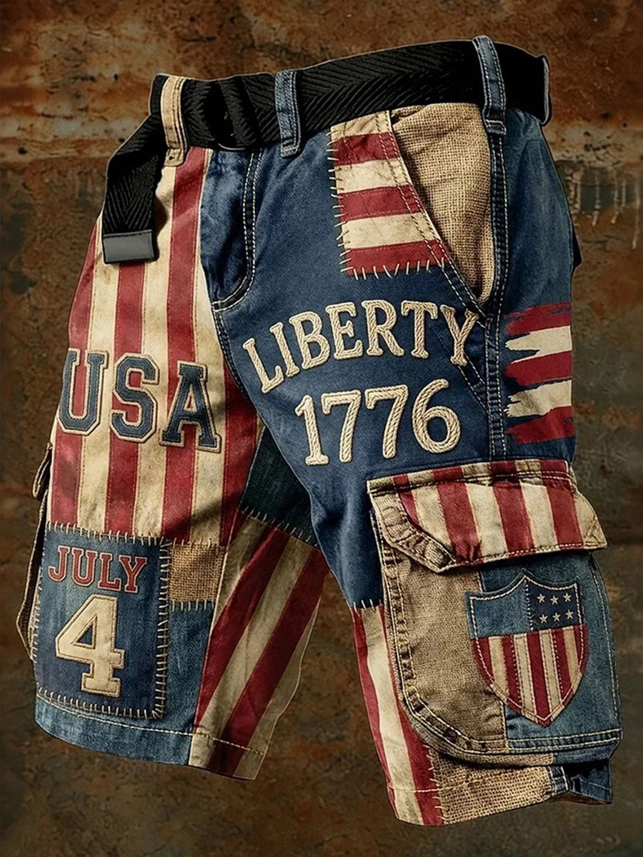 Men's Independence Day Printed Casual Shorts