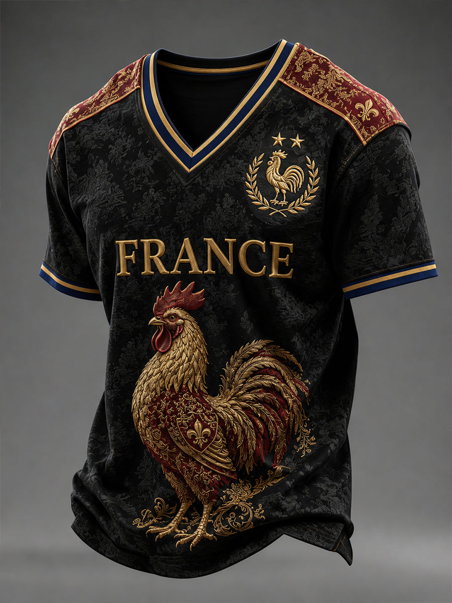 T-shirt col en V France Football pour homme