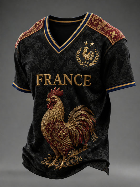 T-shirt col en V France Football pour homme