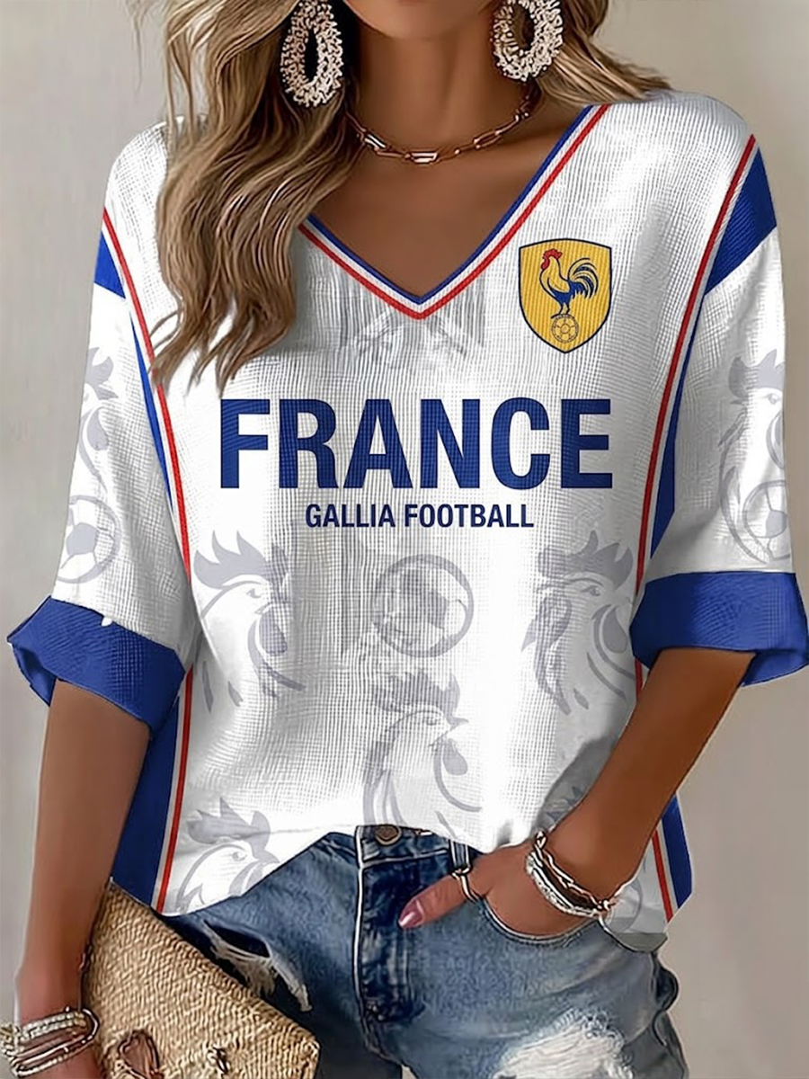 T-shirt waffle France Football pour femme