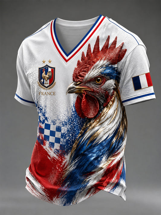 T-shirt col en V France Football pour homme