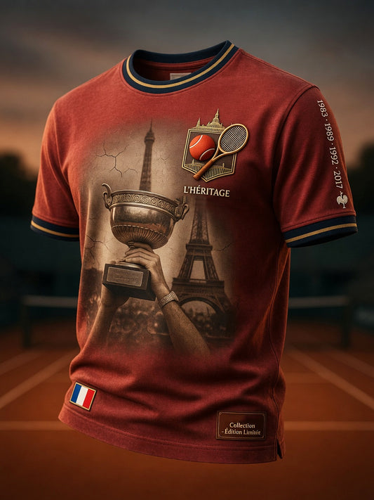 T-shirt décontracté artistique au thème rétro de